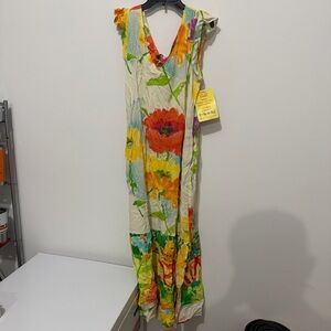 NEW Jams World Vibrant Multicolor Floral Hawaiian Dress